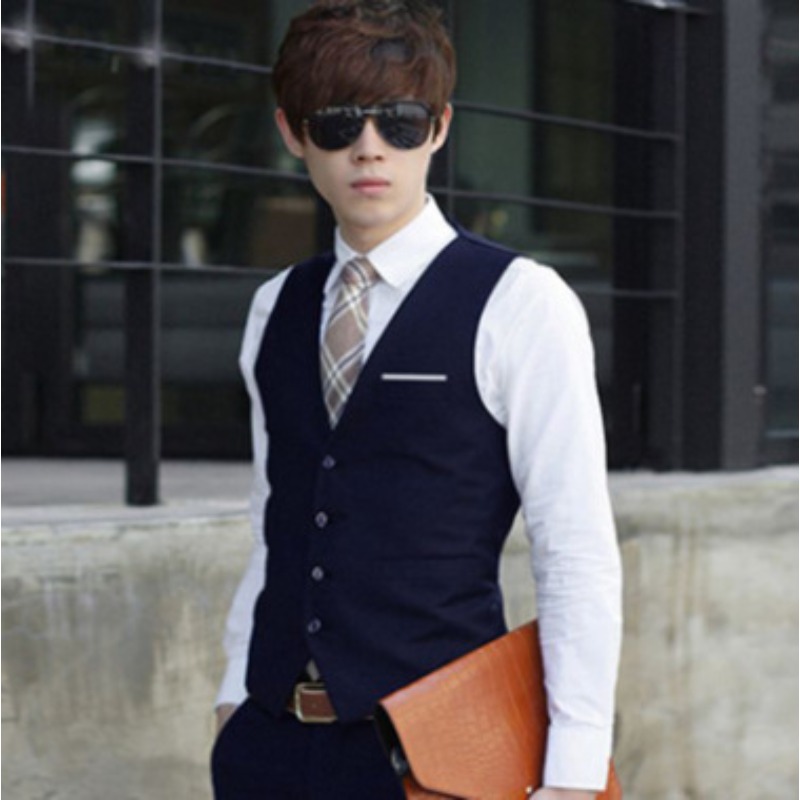 Men'S Formal Wear For Office - Men British Slim Fit Suit Vest