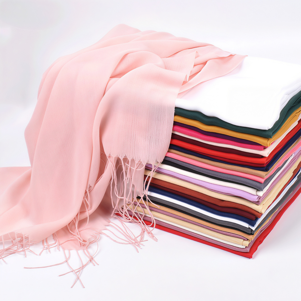 Windsor Knot Tie - 70X180 CM Solid Tassel Cotton Scarves