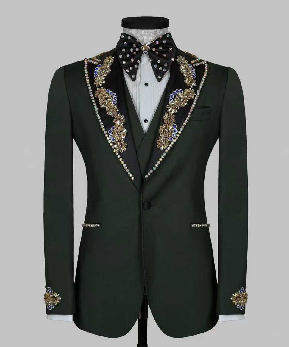 Men Formal Wear Black And White - Fashion Black White Catwalk Men Suits