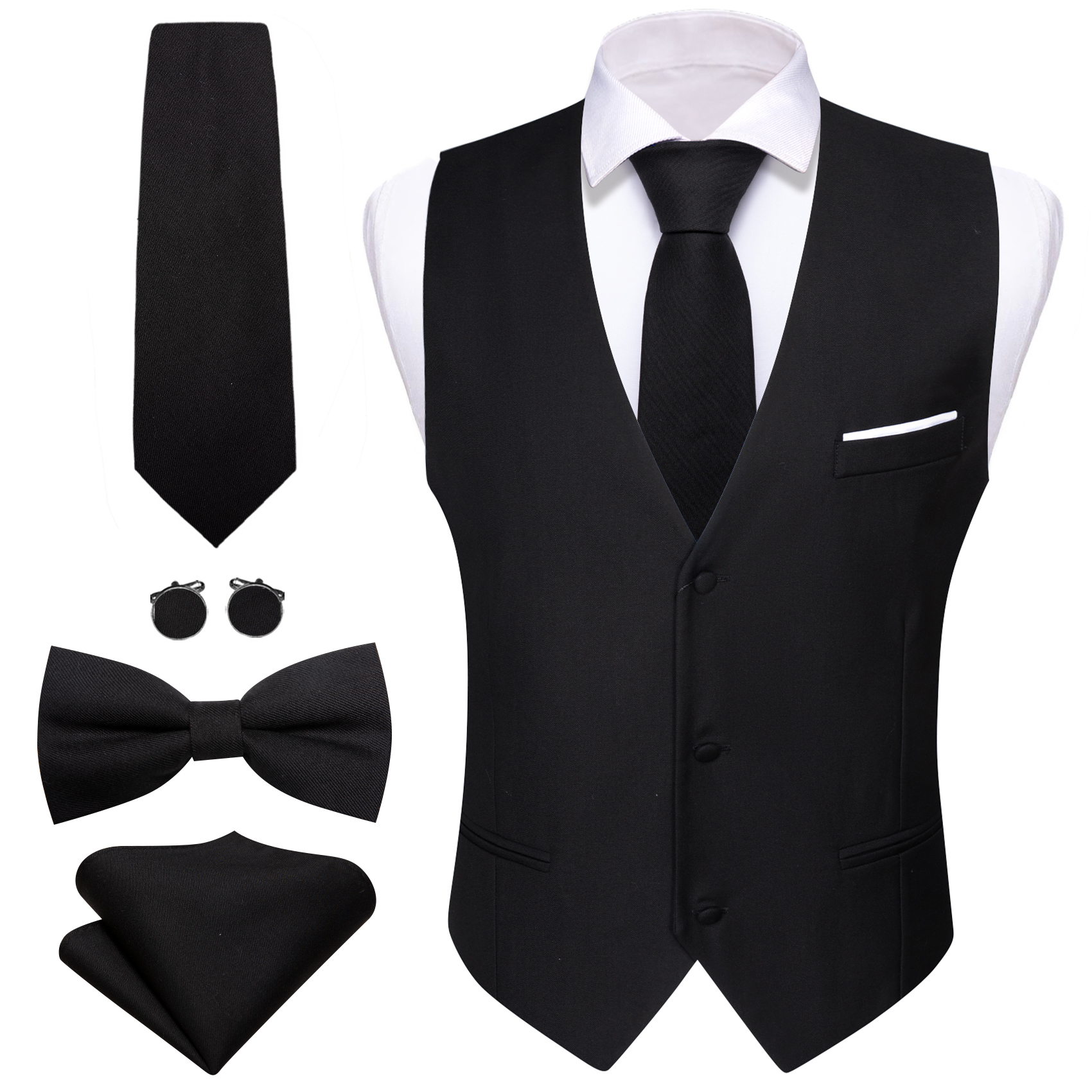 Men Formal Wear Vest - Barry Wang 5-PC Men's Vest with
