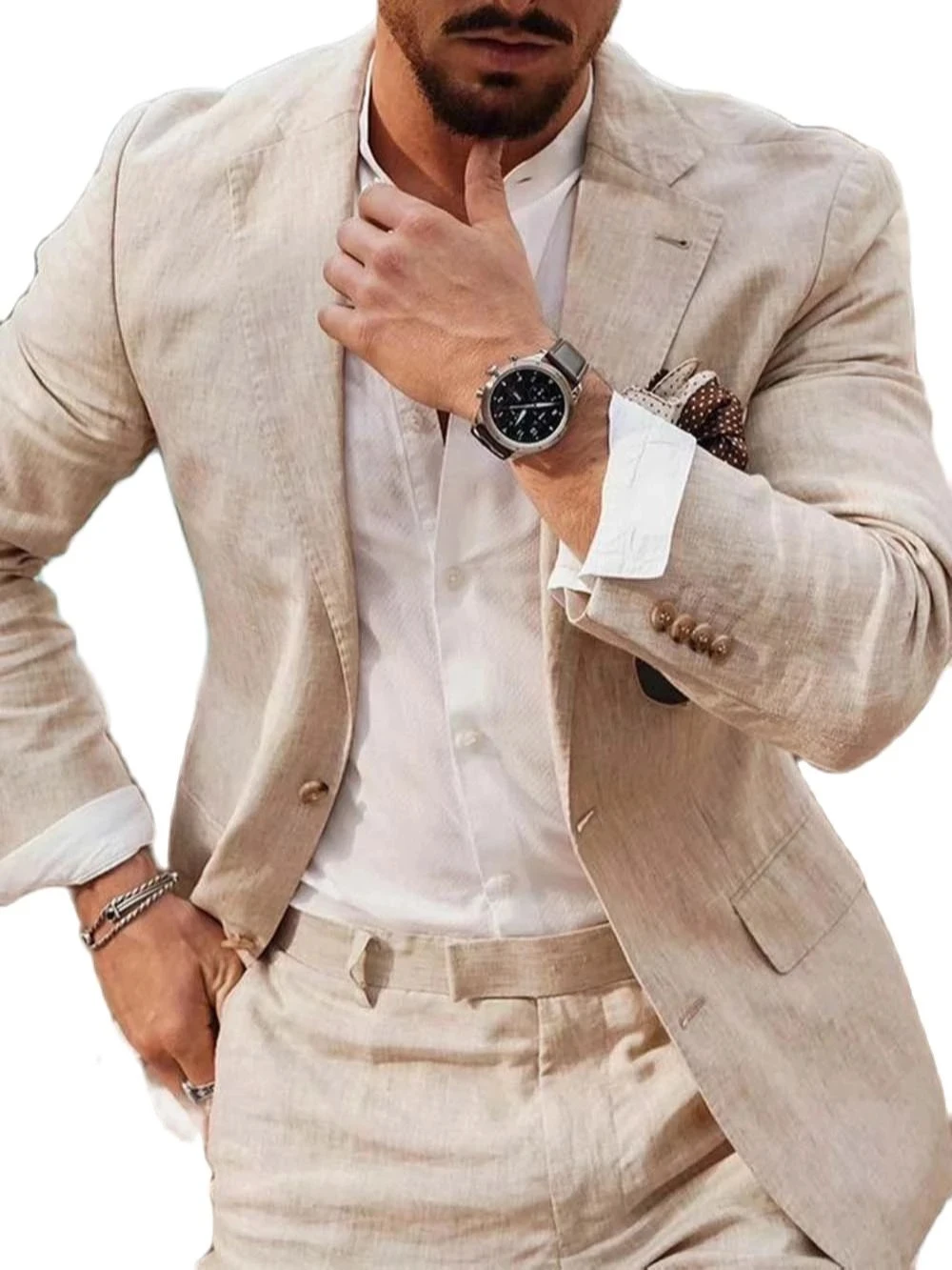 Summer Beach Business Linen Me - مراجعة Men Formal Wear Summer وسعره