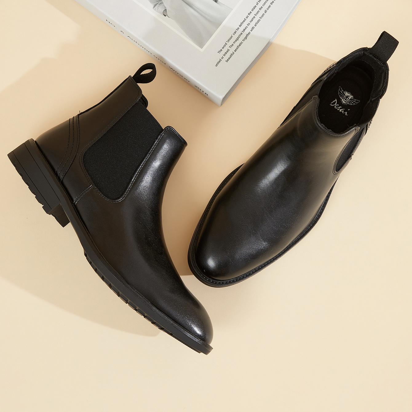 Men Leather Chelsea Boots Slip - مراجعة Men'S Style Formal Wear وسعره