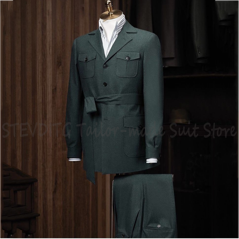 Safari Style Belted Men Suit 2 - مراجعة Men'S Vintage Formal Wear وسعره