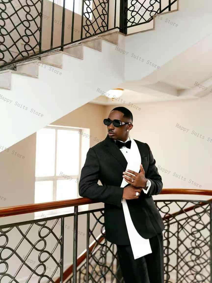 Black White Men Suit Set 2 Pcs - مراجعة Men Formal Wear Black And White وسعره