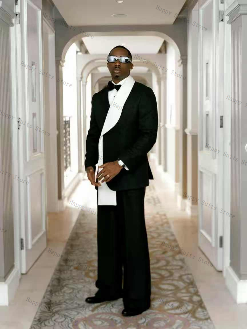 Black White Men Suit Set 2 Pcs - مراجعة Men Formal Wear Black And White وسعره