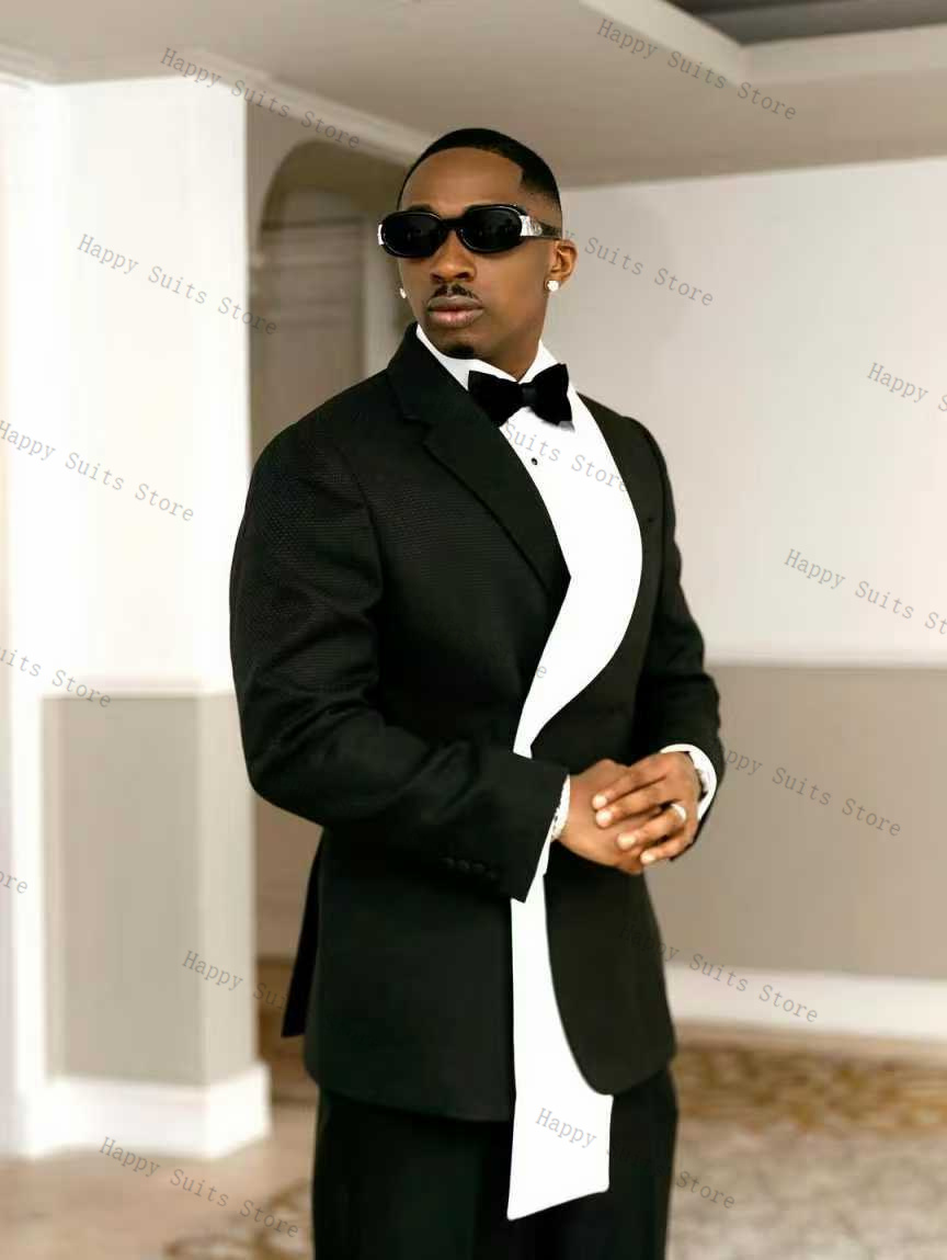 Black White Men Suit Set 2 Pcs - مراجعة Men Formal Wear Black And White وسعره