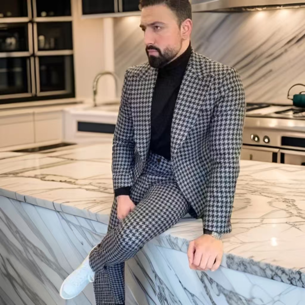 Houndstooth Vintage Men's Suit - مراجعة Men'S Vintage Formal Wear وسعره