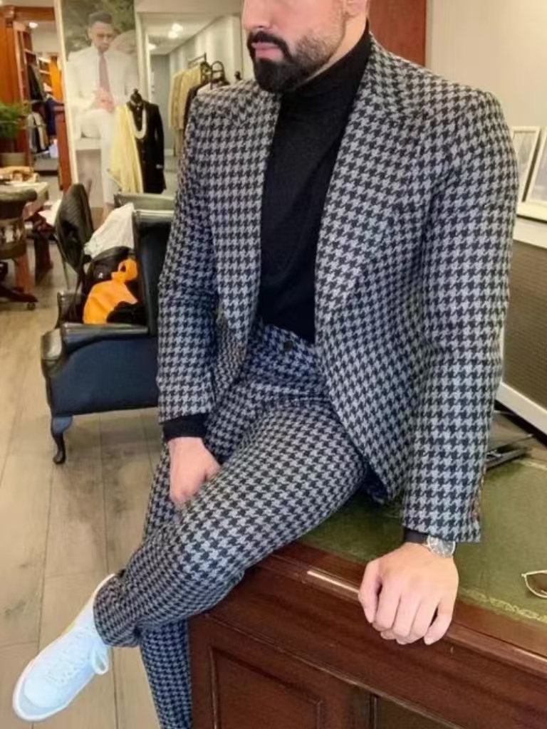 Houndstooth Vintage Men's Suit - مراجعة Men'S Vintage Formal Wear وسعره
