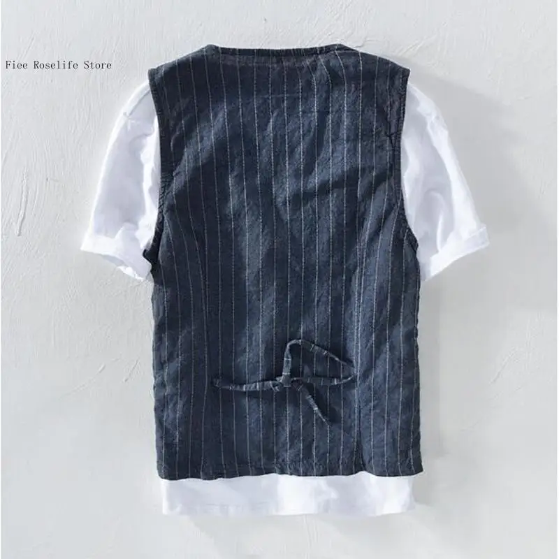 British Casual Linen Vest for  - مراجعة Men Formal Wear Summer وسعره