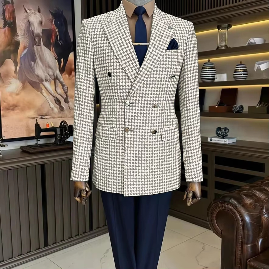 Vintage Houndstooth Tweed Blaz - مراجعة Men'S Vintage Formal Wear وسعره