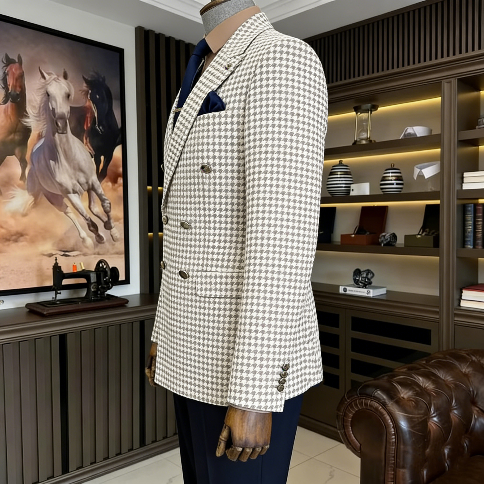 Vintage Houndstooth Tweed Blaz - مراجعة Men'S Vintage Formal Wear وسعره