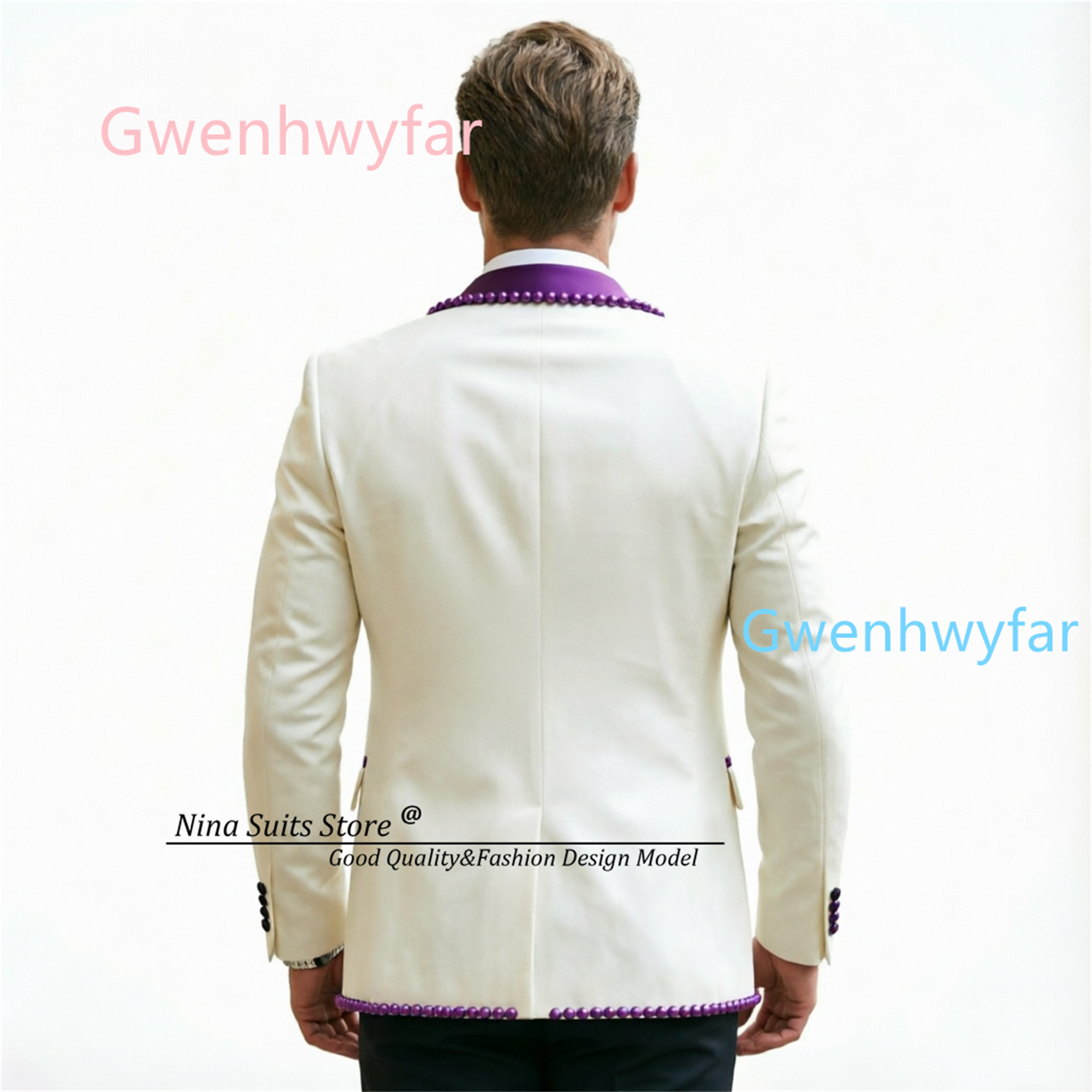 Gwenhwyfar Luxury Ivory Black  - مراجعة Formal Vest Waistcoat وسعره