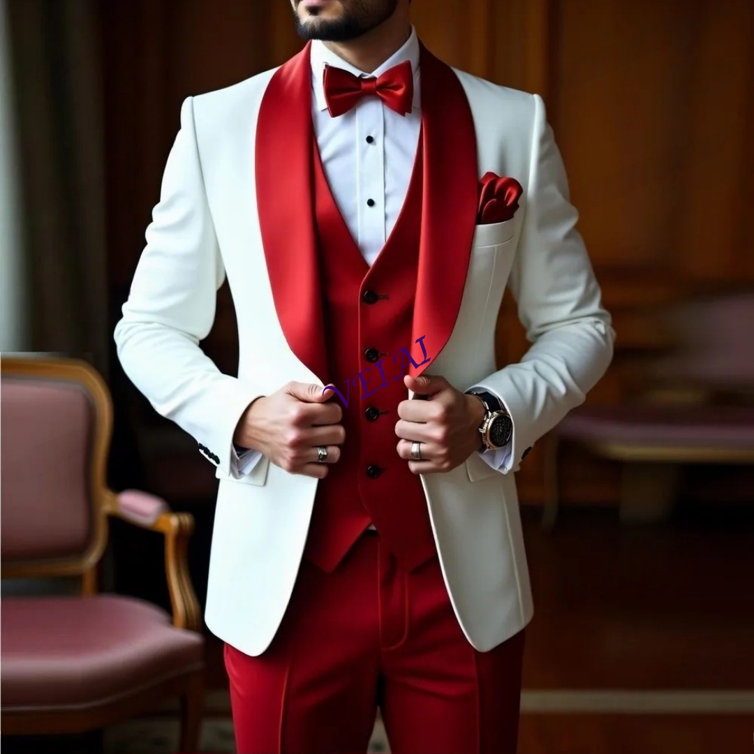 CustomizedNew White And Red Me - مراجعة Men'S Formal Wear For A Wedding وسعره
