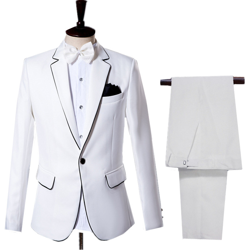 New Men's White Business Casua - مراجعة Men Formal Wear Black And White وسعره