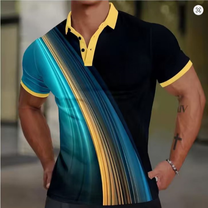 2025 Men's Geometric Golf Shir - مراجعة Men Formal Wear Top وسعره