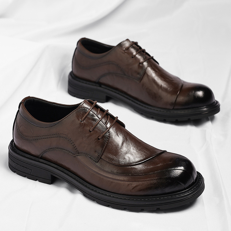 Brown Burnished Genuine Leathe - مراجعة Formal Wear For Men In Wedding وسعره