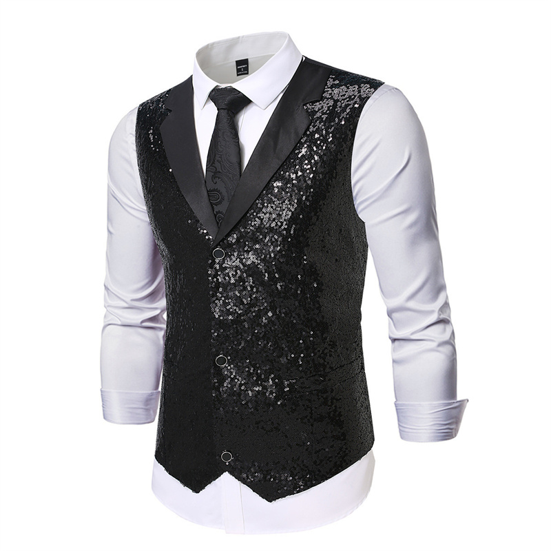 Fashion Luxury Sequin Suit Ves - مراجعة Men Formal Wear Vest وسعره