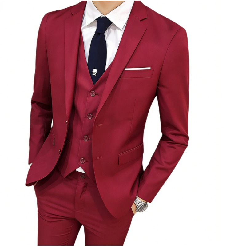 Men Suit Set Three Piece Busin - مراجعة Korean Men Formal Wear وسعره