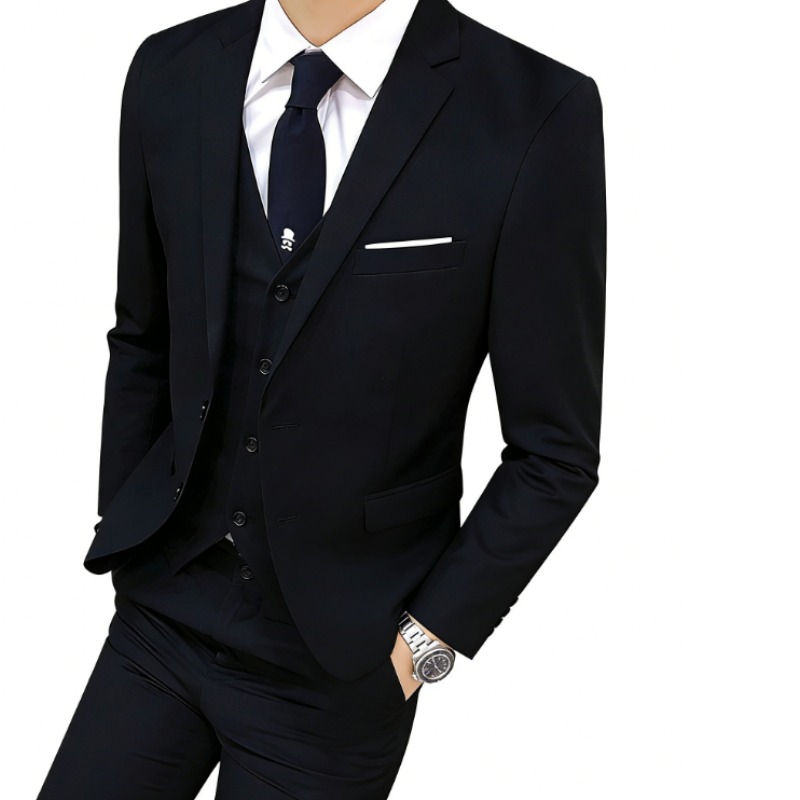 Men Suit Set Three Piece Busin - مراجعة Korean Men Formal Wear وسعره