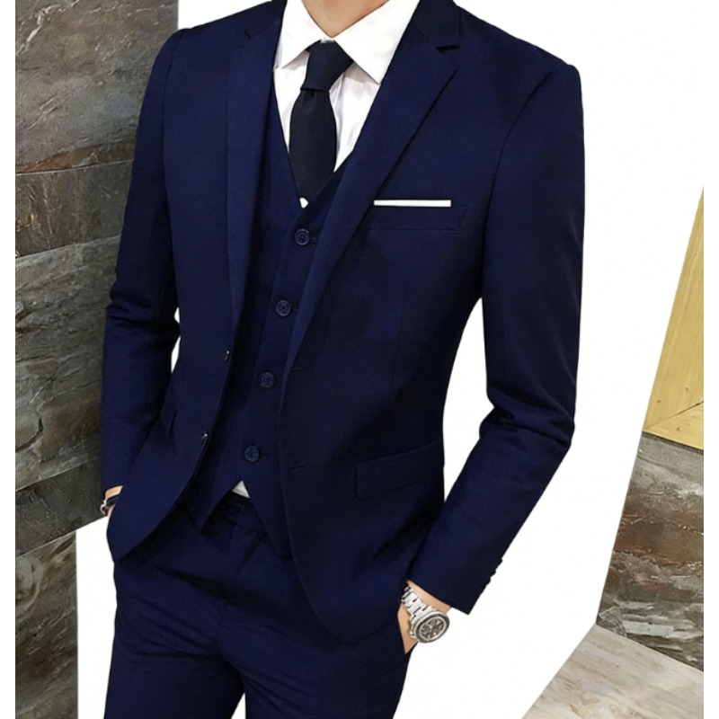 Men Suit Set Three Piece Busin - مراجعة Korean Men Formal Wear وسعره