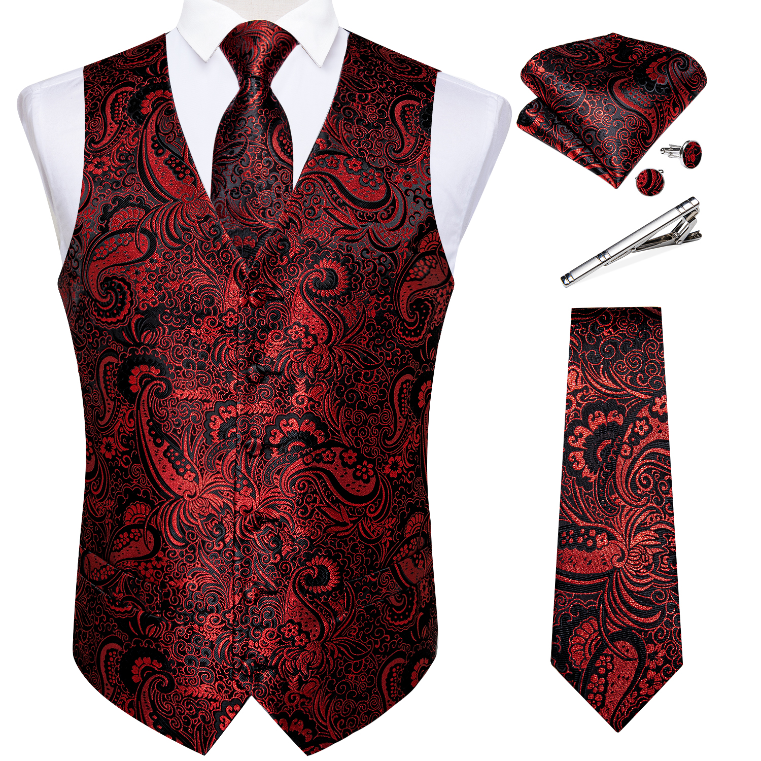 New Men's Vests Formal Dress S - مراجعة Formal Vest Waistcoat وسعره