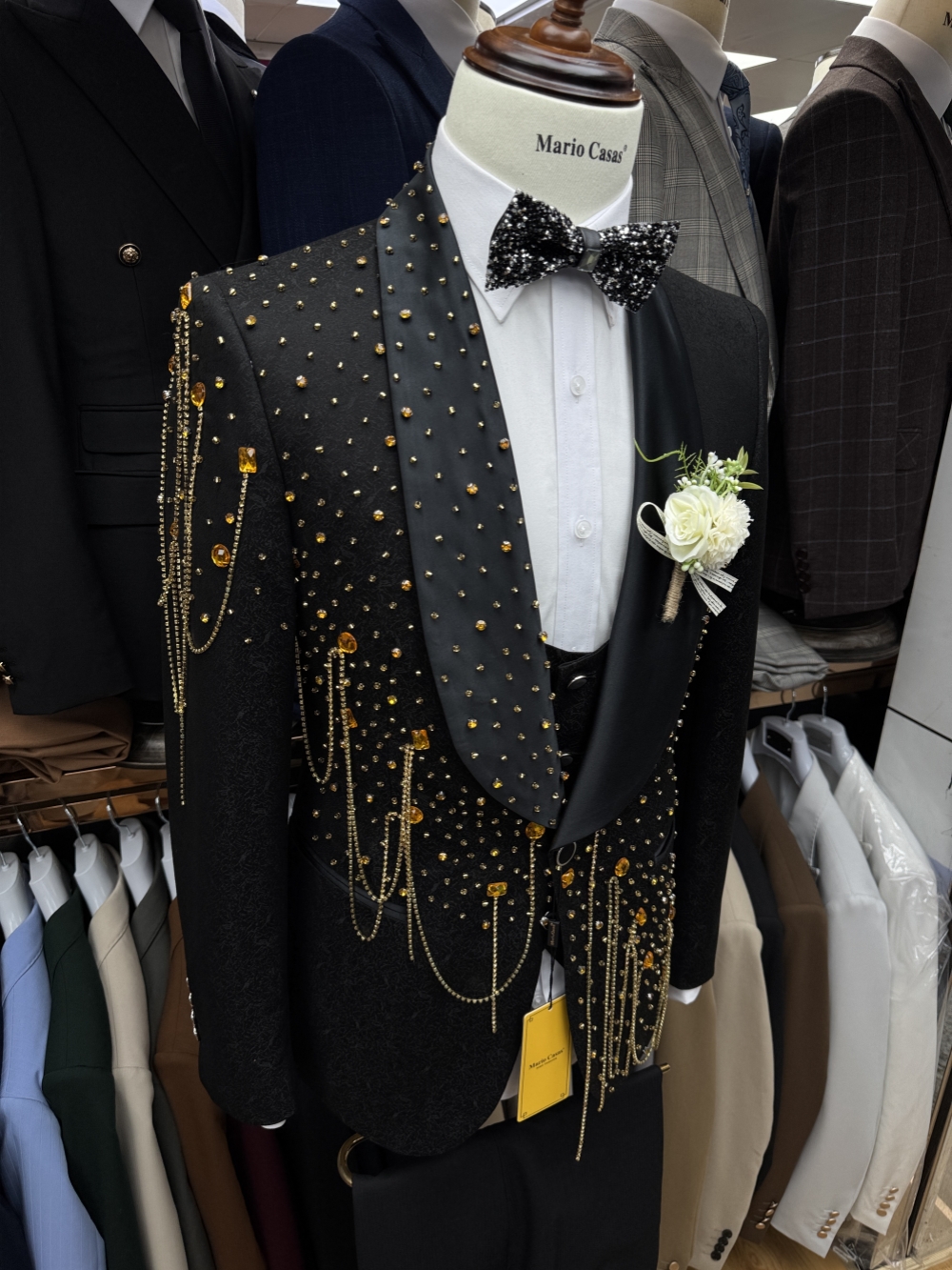 New Golden Beaded Tassel Suit  - مراجعة Formal Wear For Men In Wedding وسعره