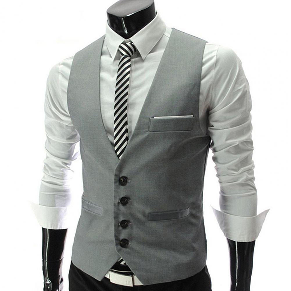 Men Vest Single Breasted Suit  - مراجعة Formal Vest Waistcoat وسعره