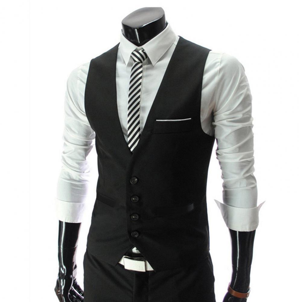 Men Vest Single Breasted Suit  - مراجعة Formal Vest Waistcoat وسعره