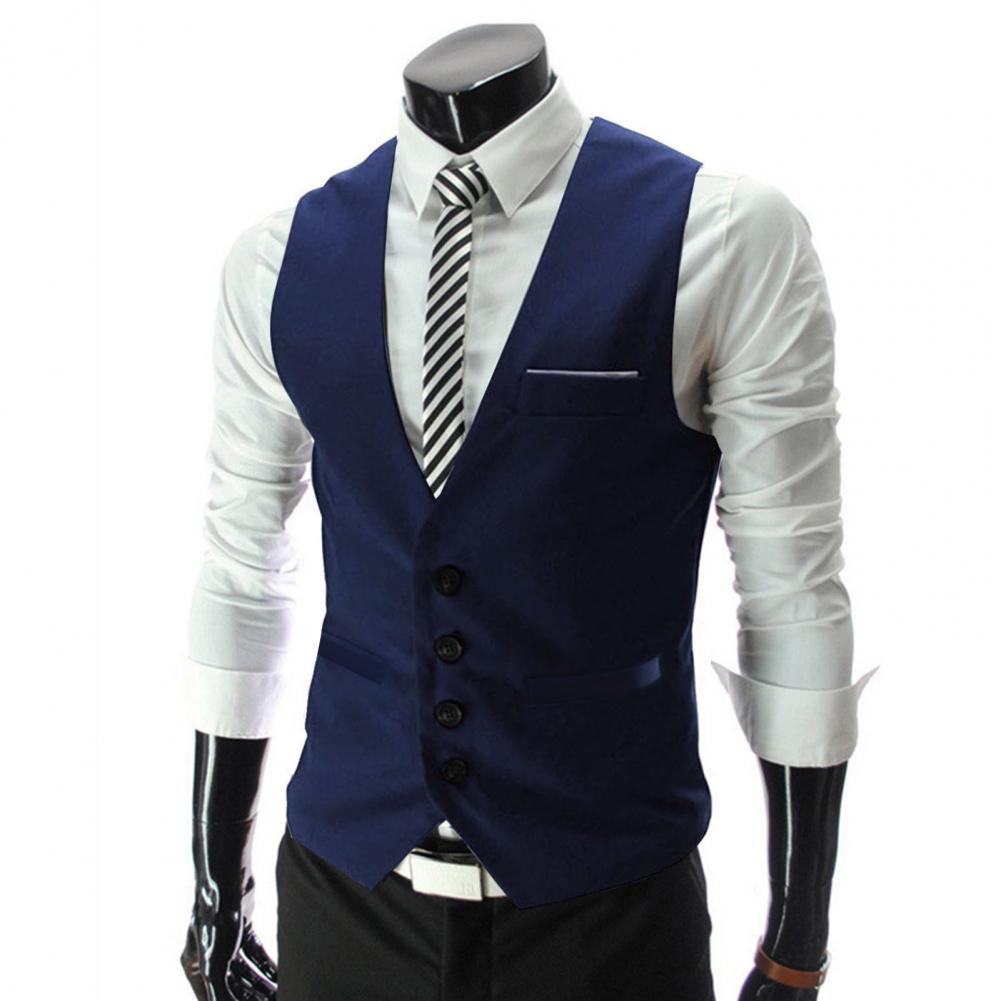 Men Vest Single Breasted Suit  - مراجعة Formal Vest Waistcoat وسعره
