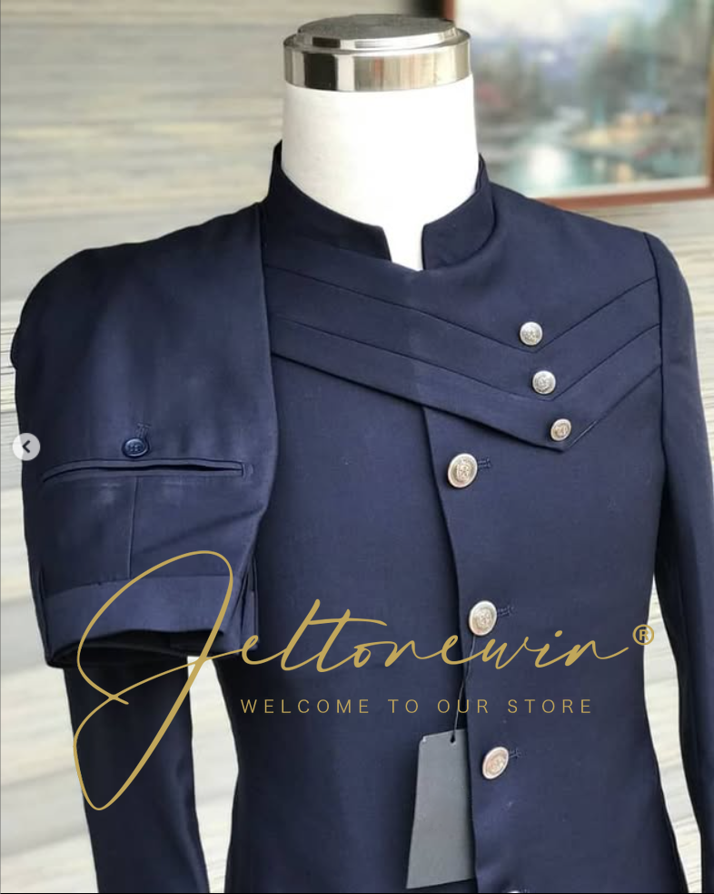 Men's Navy Blue Suit Set with  - مراجعة Men'S Style Formal Wear وسعره