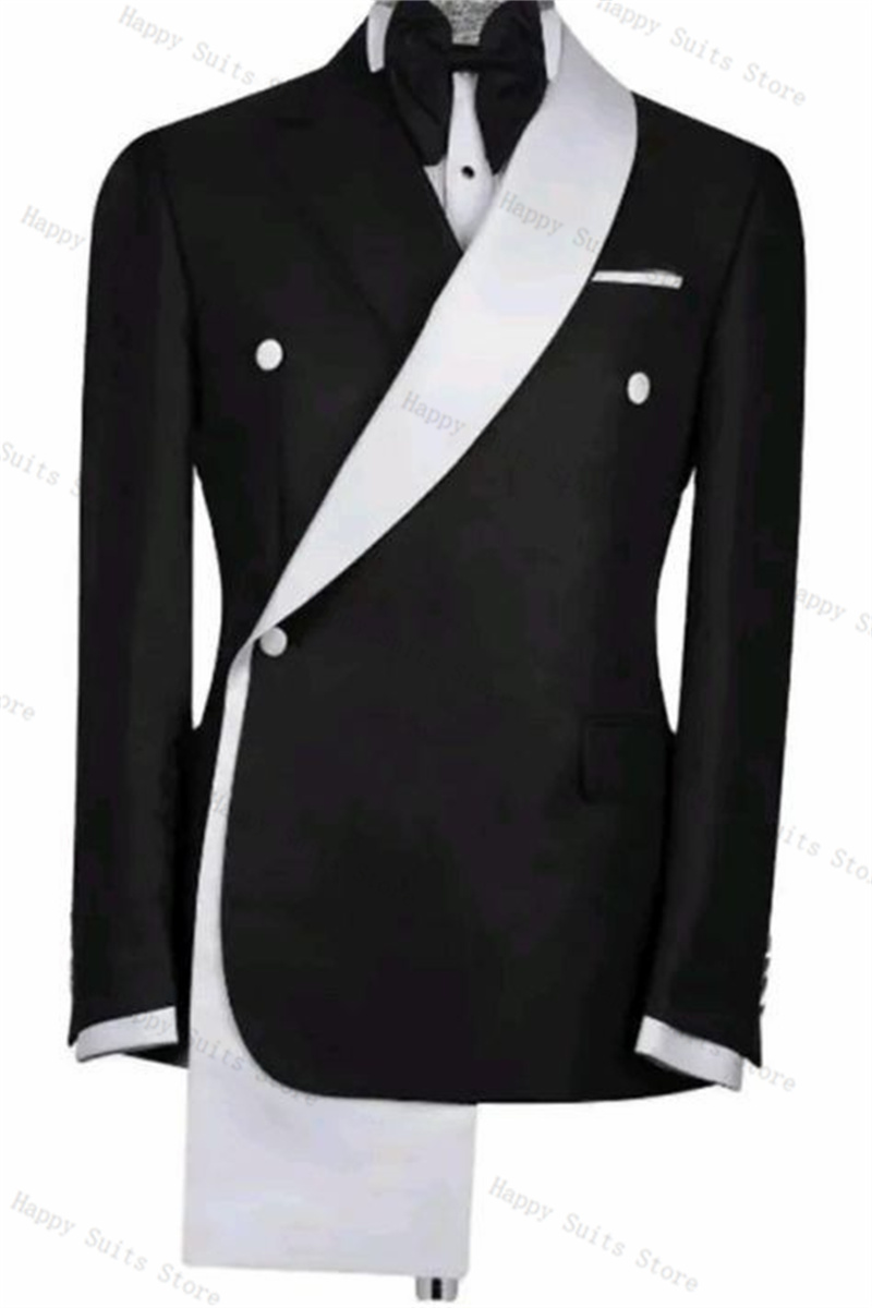 Black White Men Suit Set 2 Pie - مراجعة Men Formal Wear Black And White وسعره