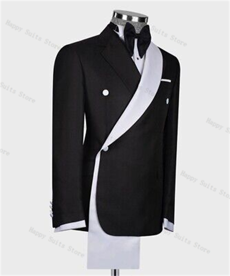 Black White Men Suit Set 2 Pie - مراجعة Men Formal Wear Black And White وسعره