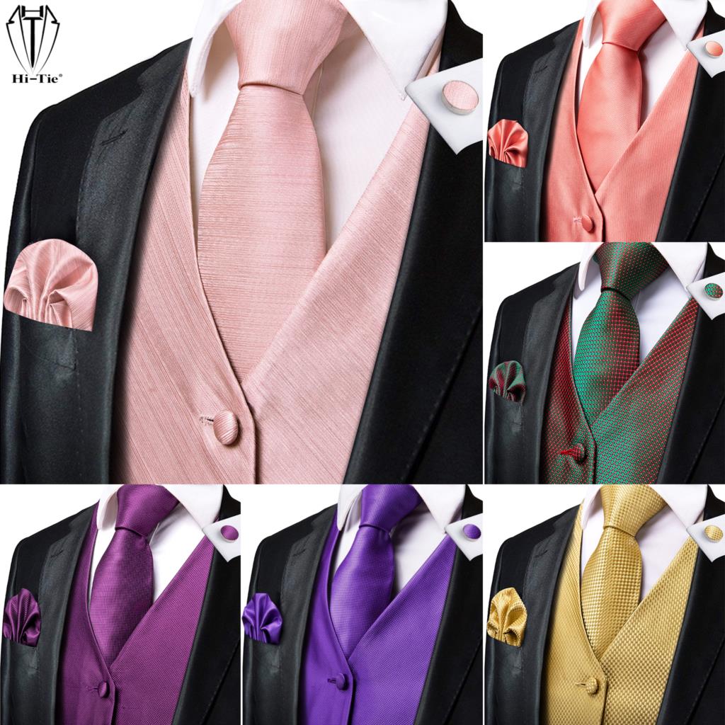 Hi-Tie XXXL Silk Mens Vests Go - مراجعة Men Formal Wear Vest وسعره