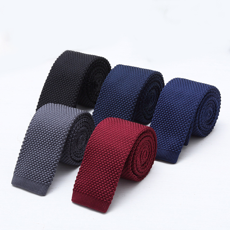 6cm Solid Black White Knitted  - مراجعة Men Formal Wear Black And White وسعره