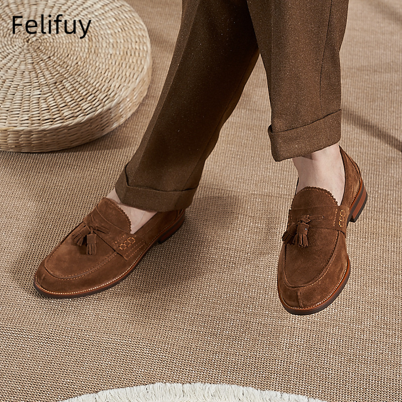 New Brown Men Flat Loafers Cow - مراجعة Men'S Formal Wear For A Wedding وسعره
