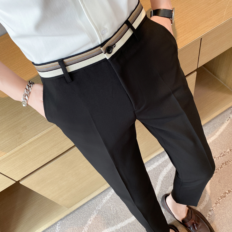 Fashion Waist Stripes Suit Pan - مراجعة Men'S Formal Wear For A Wedding وسعره