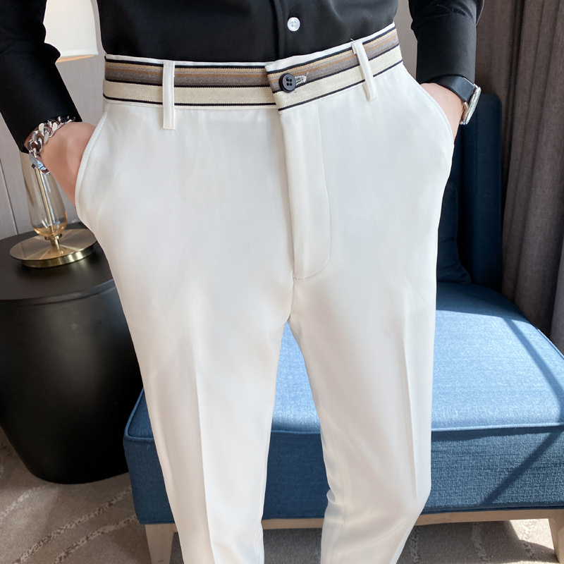Fashion Waist Stripes Suit Pan - مراجعة Men'S Formal Wear For A Wedding وسعره