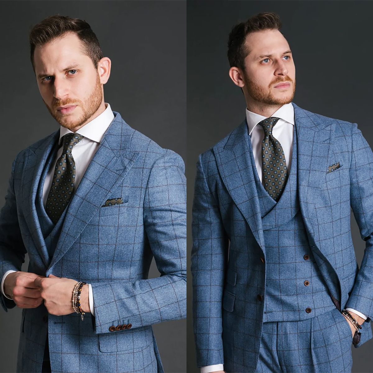 Blue Vintage Men Suit Tailor-M - مراجعة Men Formal Wear Vest وسعره