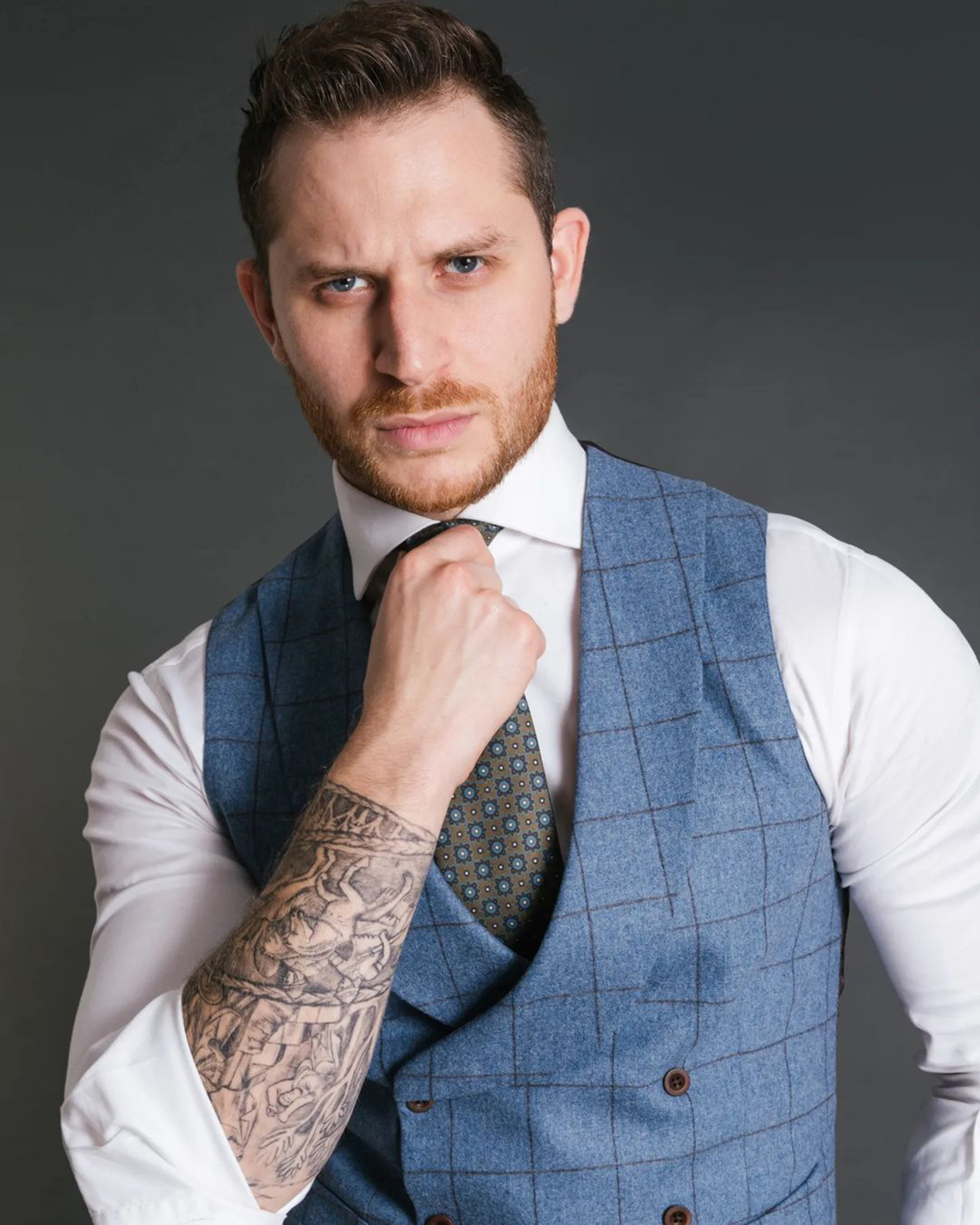 Blue Vintage Men Suit Tailor-M - مراجعة Men Formal Wear Vest وسعره