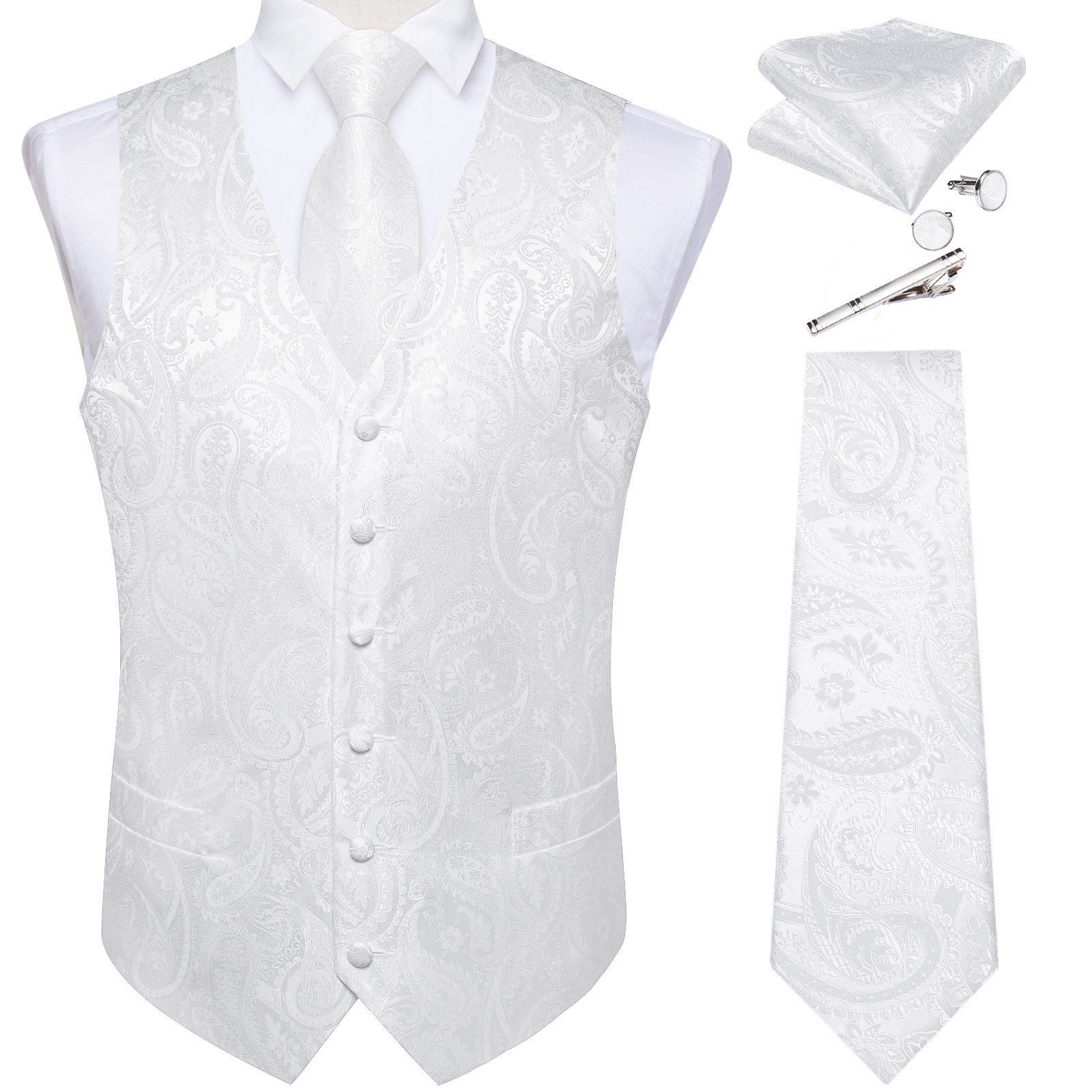 Pure White Wedding Vest for Ma - مراجعة Formal Vest Waistcoat وسعره