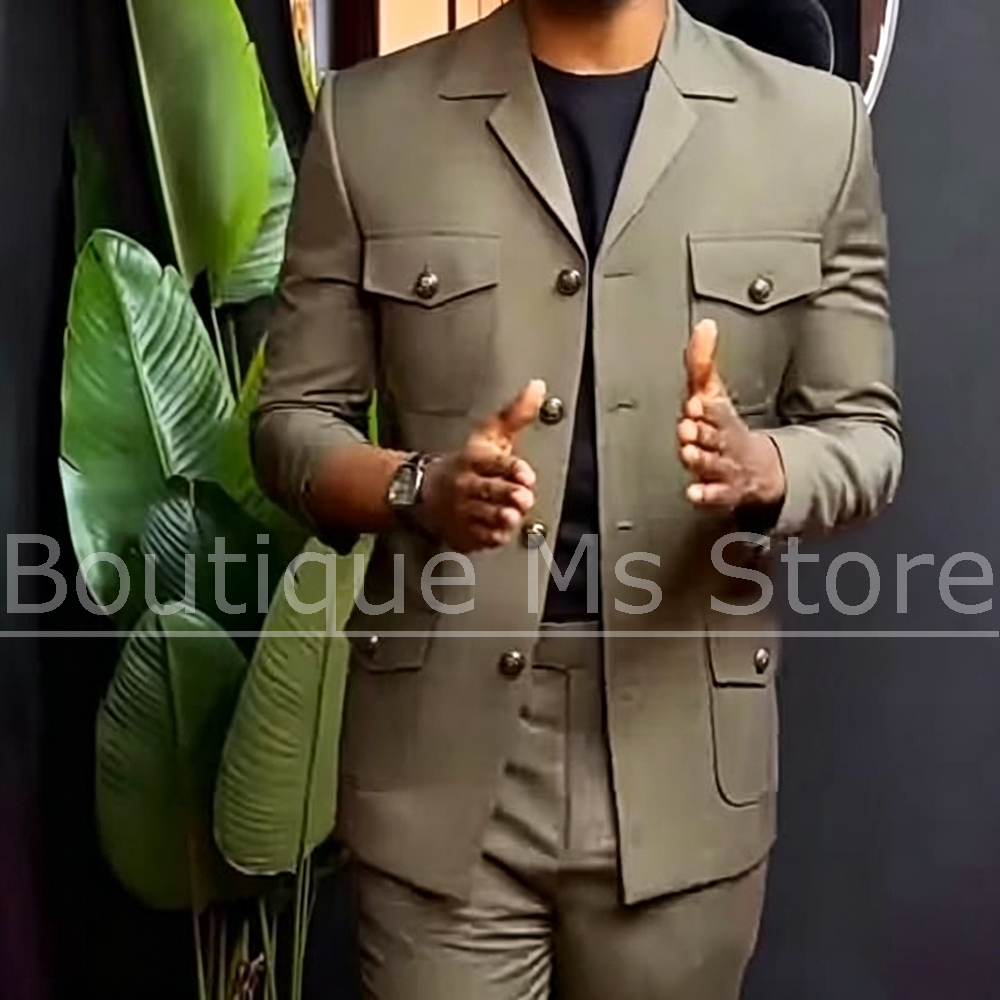 Men Safari Suit Two Piece Set  - مراجعة Men'S Formal Wear For Office وسعره