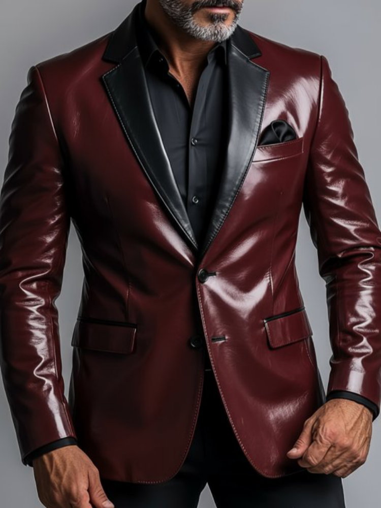 Men's PU Leather Blazer Single - مراجعة Men'S Formal Wear For Office وسعره