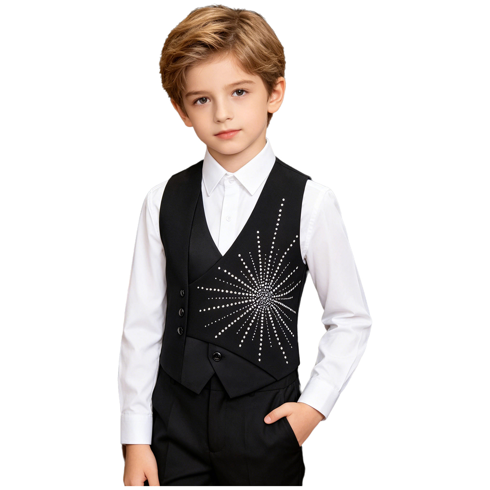 Kids Boys Gentleman Asymmetric - مراجعة Formal Vest Waistcoat وسعره