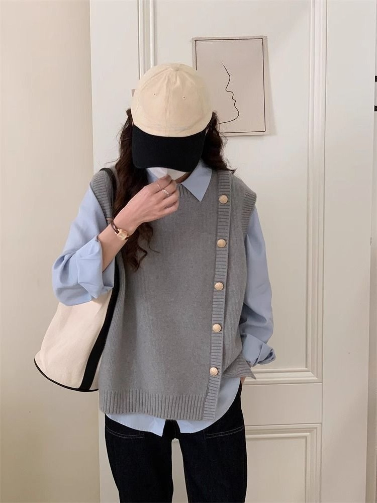 Round O Neck Knit Vests For Wo - مراجعة Formal Vest Waistcoat وسعره