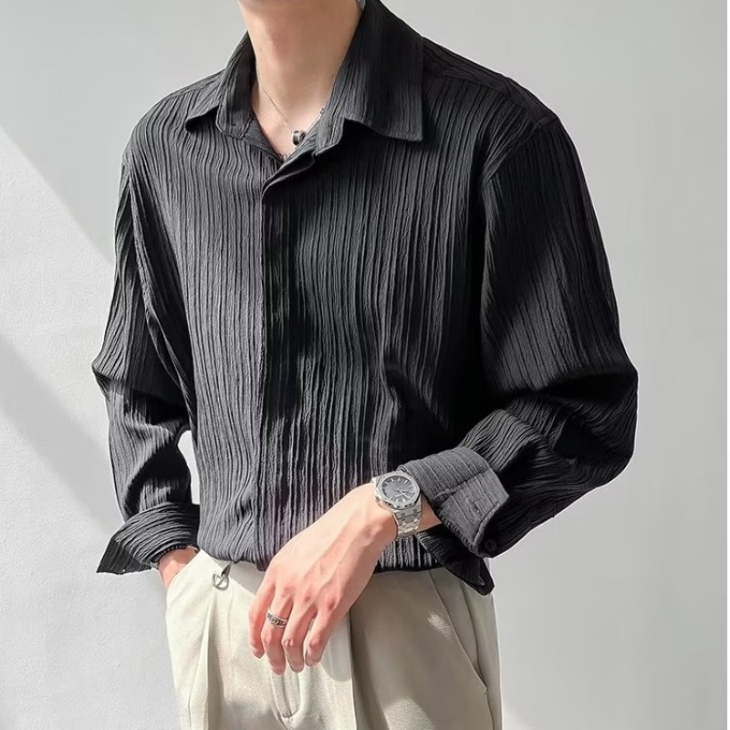 Black Apricot White Long-sleev - مراجعة Korean Men Formal Wear وسعره